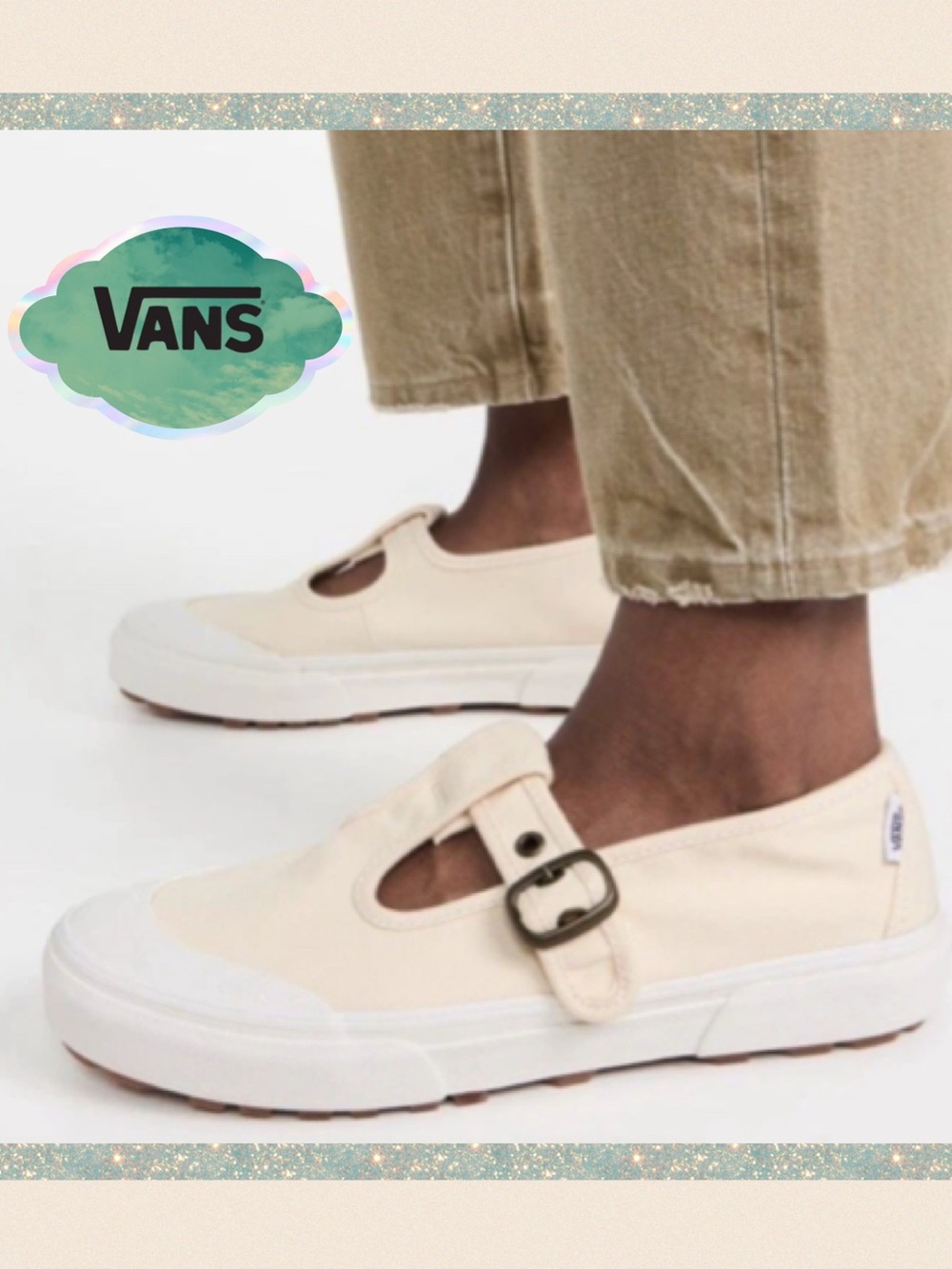 🆕 Vans Style 93 Mary Jane Lug Sneakers Wom 8.5/Men 7 Cream Marshmallow Boho